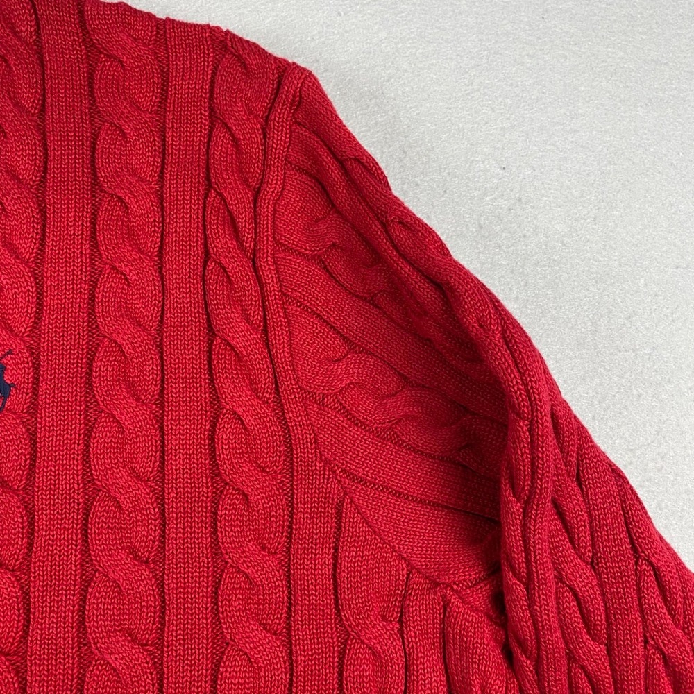 Polo Ralph Lauren Sweater Mens 4XB Cable Knit Cotton crew neck Pullover Pony - Picture 4 of 13